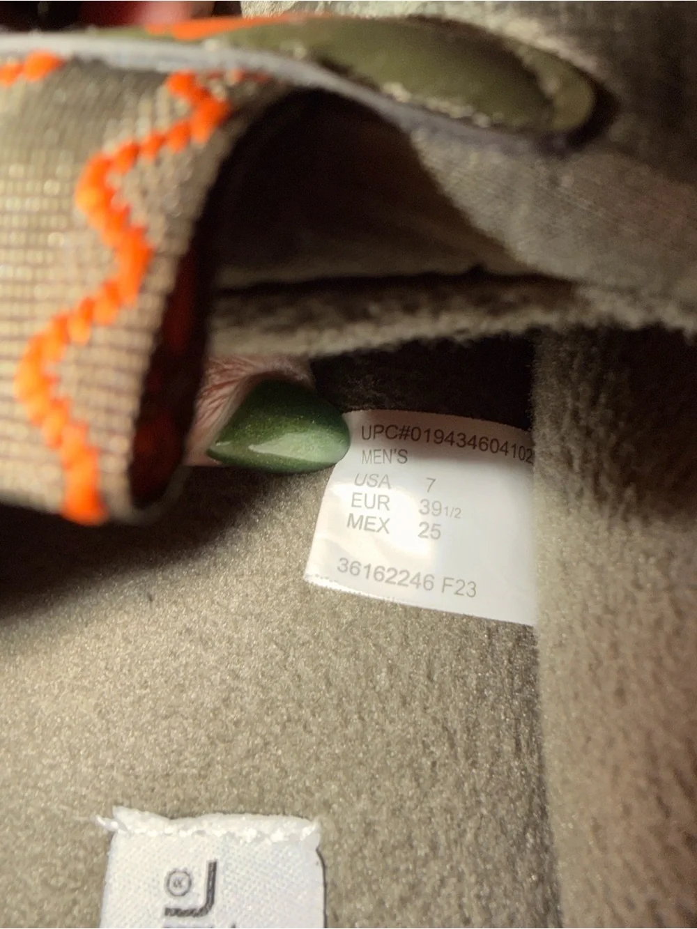 Ozark Trail Olive Green Quilted Slip-On Loafers with Orange Accents